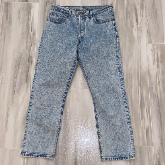 Levi’s Premium 501 Acid Wash Crop (2018), Capital E, 29x26, EUC, $129 MSRP - Picture 9 of 14